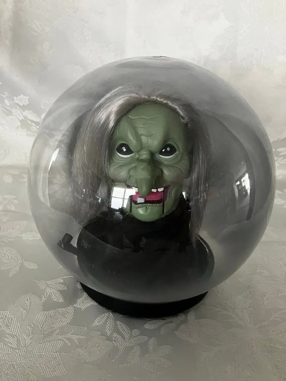 Halloween Witch Head Crystal Ball Globe Prop Spooky Decor Parts Repurpose